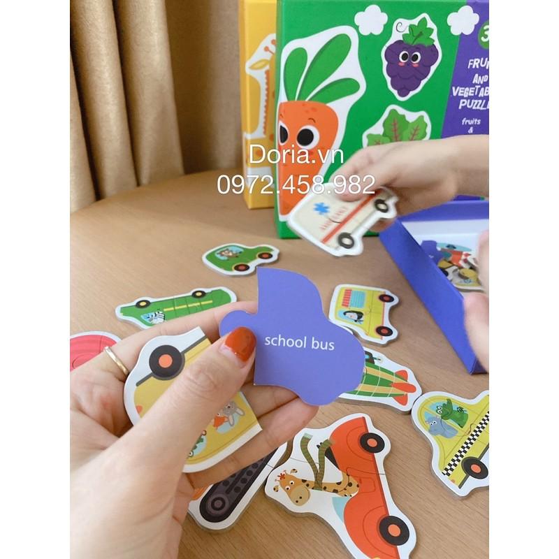 Đồ Chơi An Toàn - Ghép Hình, Xếp hình puzzle 2 mảnh gỗ đồ chơi thông minh cho bé yêu