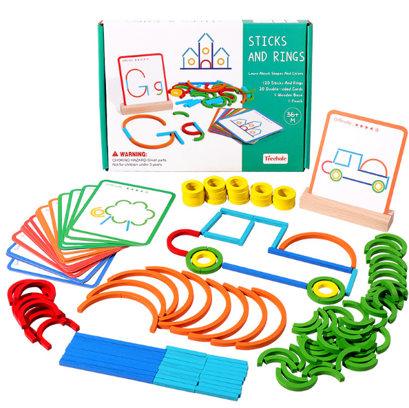 Đồ chơi gỗ an toàn cho trẻ,bộ ghép hình tư duy cầu vồng theo thẻ rèn luyện tư duy logic và sáng tạo cho bé,hàng đẹp