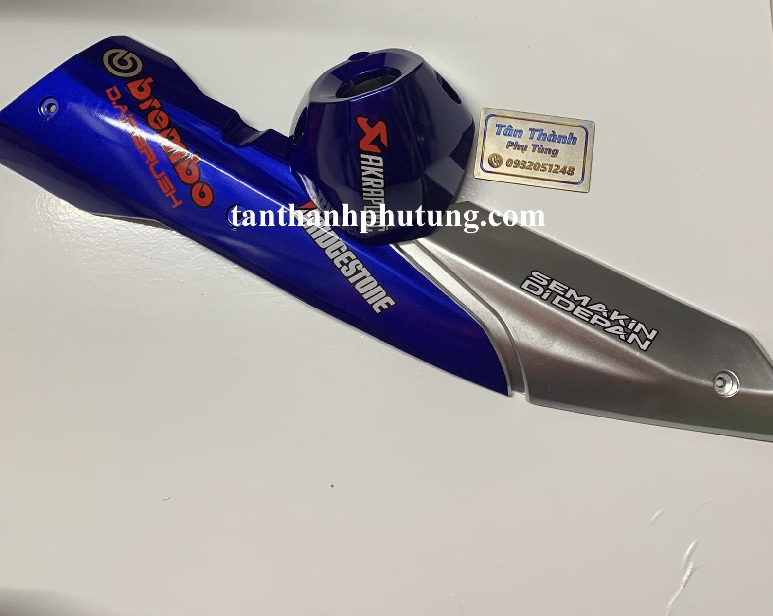 Ốp pô, đít pô dành cho xe Exciter 155 2021 màu Xanh dương-Bạc