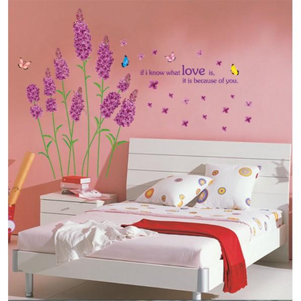Decal trang trí hoa LAVANDER tím