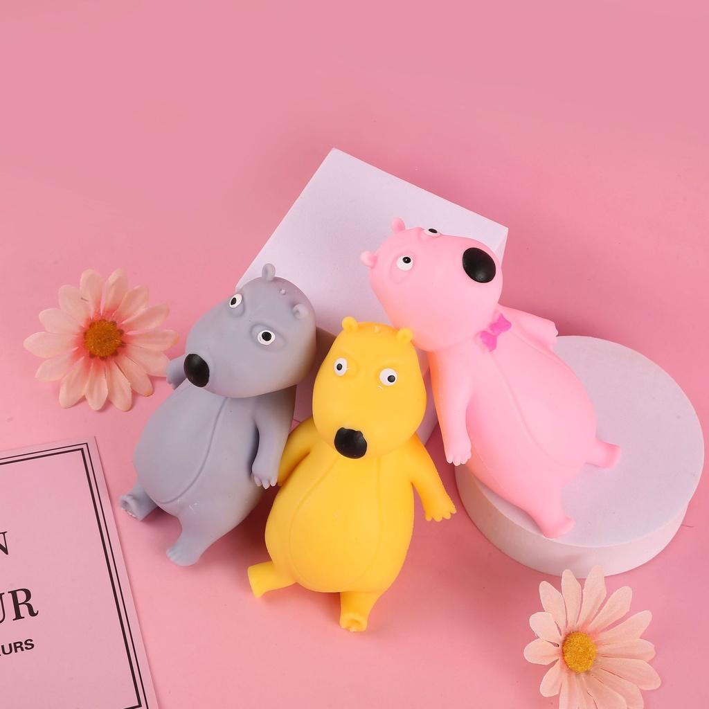 Squishy Mochi hình GẤU NGU NGỐC mềm mịn dễ thương chân thực giảm stress co dãn đàn hồi ngộ nghĩnh bóp giải trí