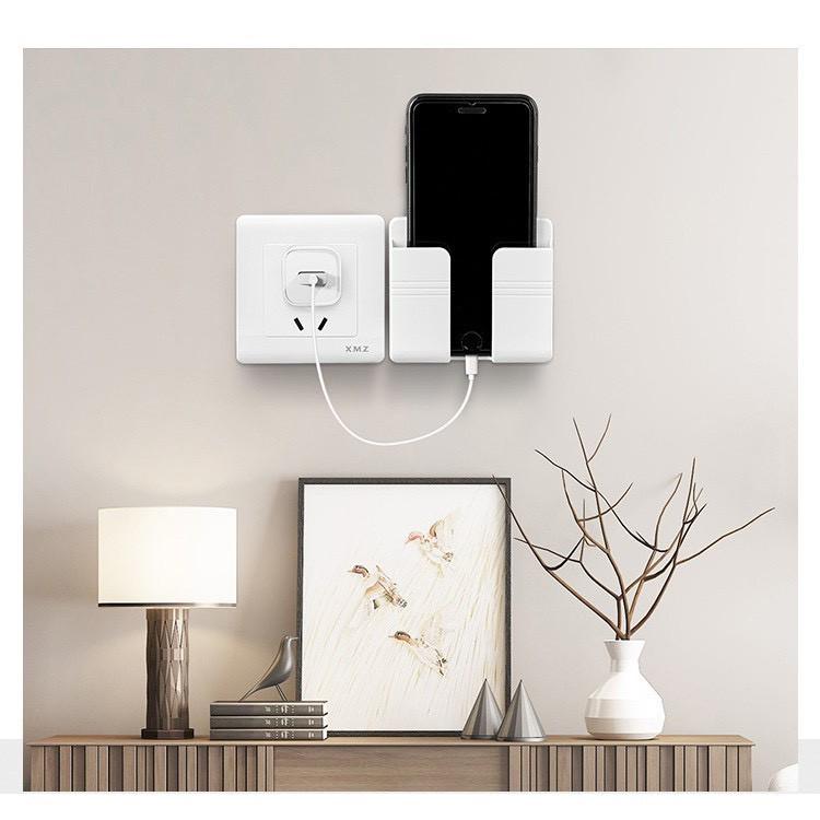 Giá Đỡ Điện Thoại - Giá Đỡ Dán Tường Đựng Điện Thoại khi sạc pin, đựng Remote tiện dụng