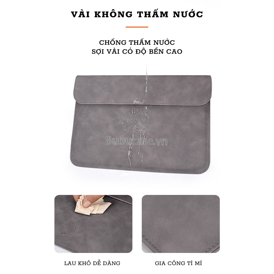 Túi Da Kháng Nước Cao Cấp Dành Cho Macbook / Laptop, Chống sốc, Thiết Kế Đơn Giản, Sang Trọng
