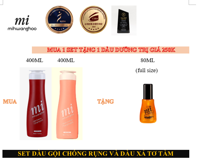 Bộ dầu gội dầu xả phục hồi giảm rụng tóc Hàn Quốc MIHWANGHOO - Hàng nhập chính hãng