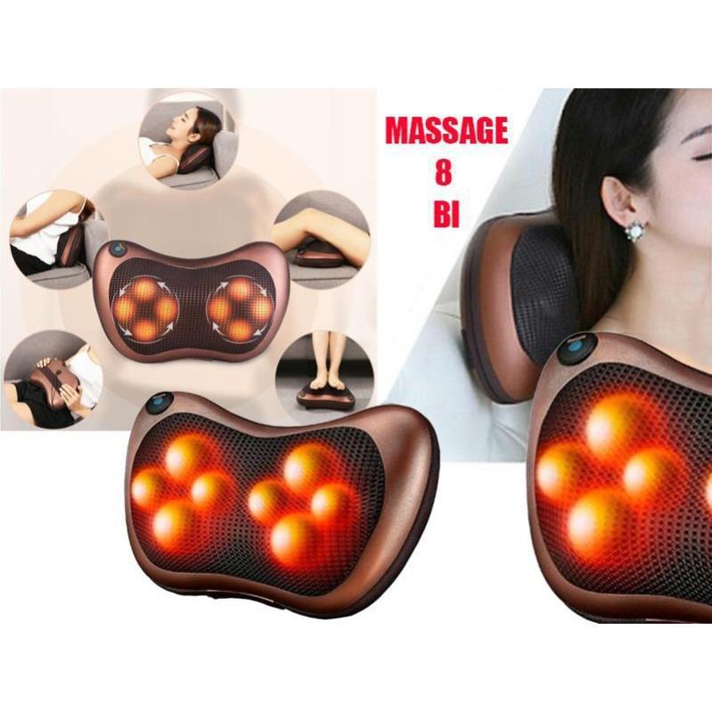 Gối mát xa hồng ngoại 8 bi - gối massage hồng ngoại 6 bi 8 bi