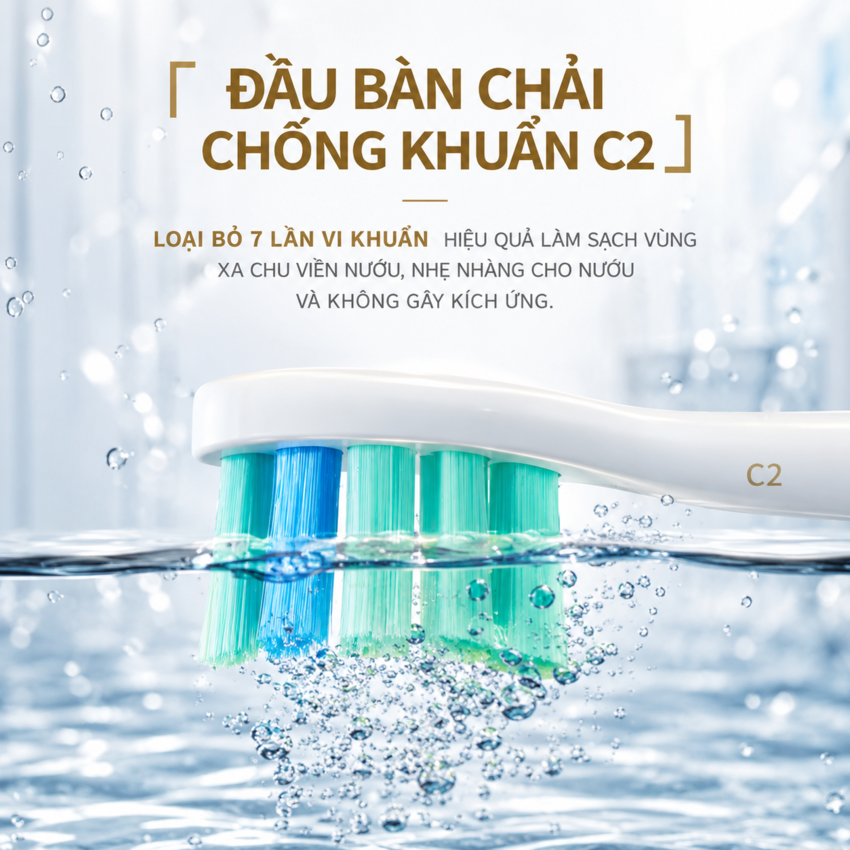 Bàn chải đánh răng điện rhương hiệu Hà Lan cao cấp Philips Sonicare Series 5200 HX3697 - 3 chế độ làm sạch - Hàng chính hãng