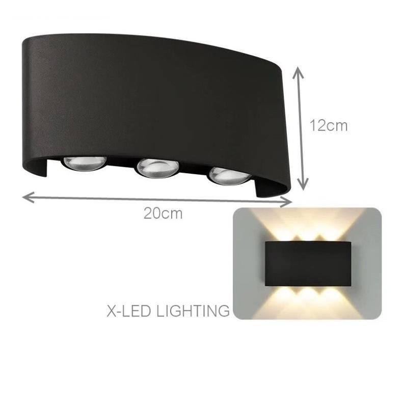 Đèn hắt tường 2 đầu 6 tia led