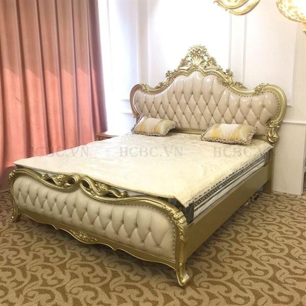 Giường ngủ tân cổ điển màu vàng đồng sang trọng, đẳng cấp BED-2001-gold-1.8m- YDF