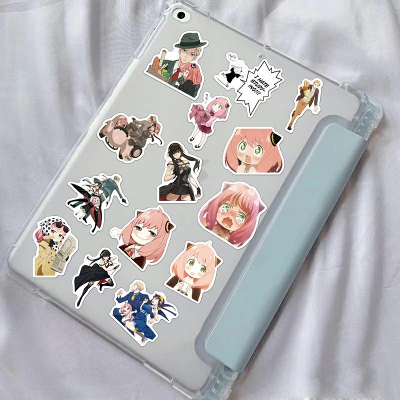 Sticker Anime Spy x Family trang trí mũ bảo hiểm, đàn, guitar, ukulele, điện thoại laptop