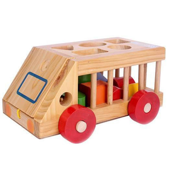 Xe Ô Tô Thả Hình Trí Tuệ Cho Bé Đồ Chơi Gỗ