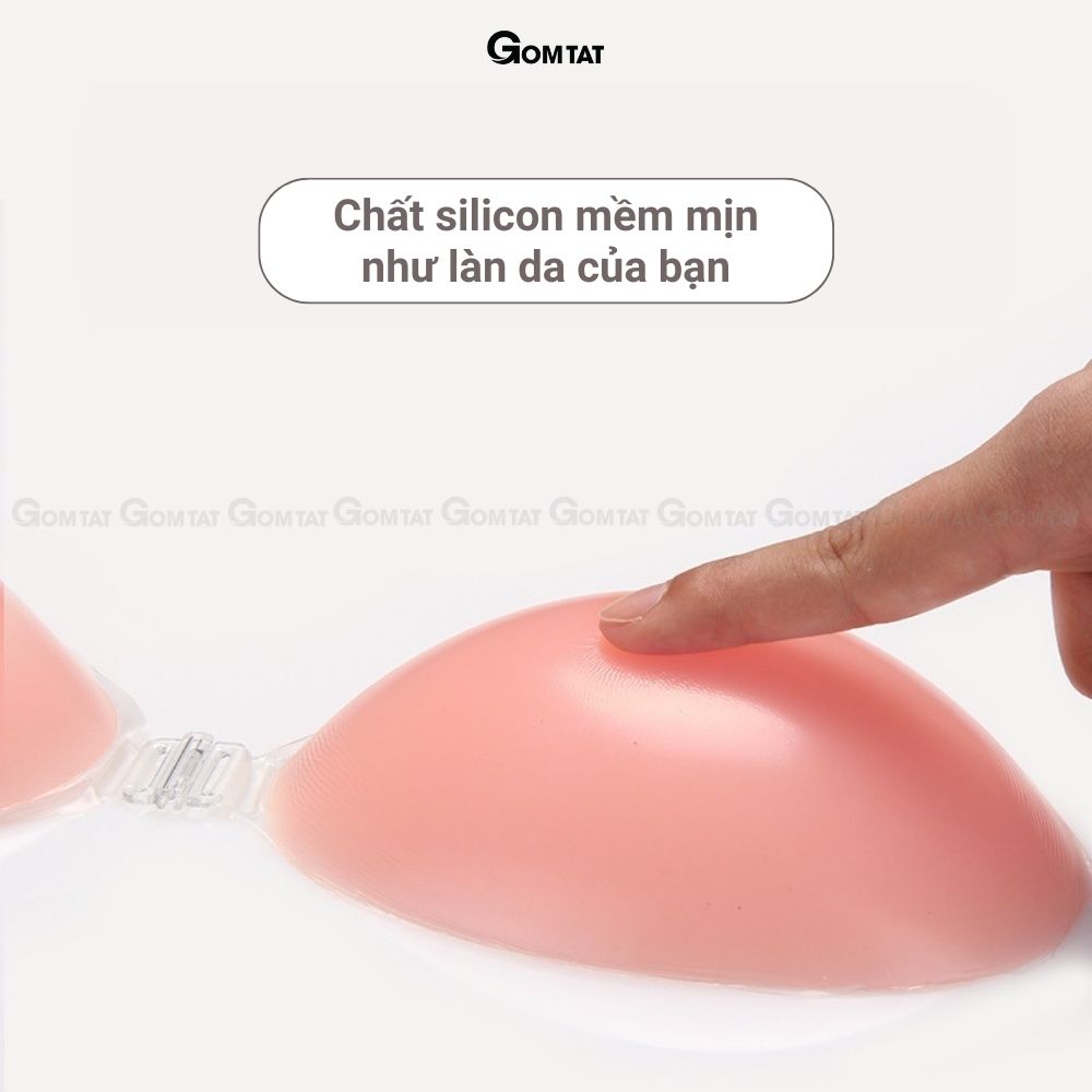 Áo dán ngực GOMTAT hỗ trợ định hình vòng một, lớp keo bám dính chắc chắn, chất liệu silicon an toàn cho da - SA-4949