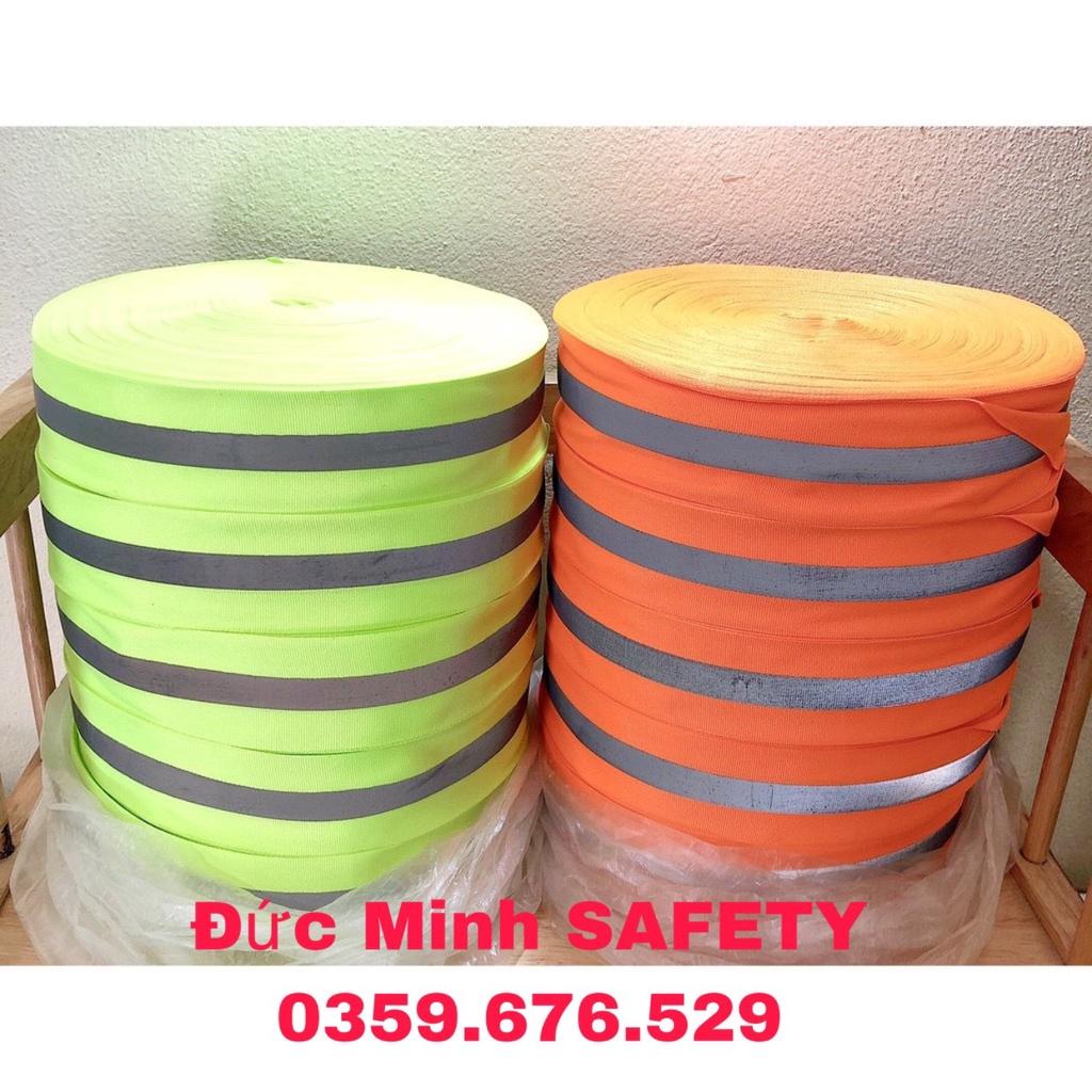 Cuộn phản quang màu xanh bản 2,5cm dài 100m sọc ghi