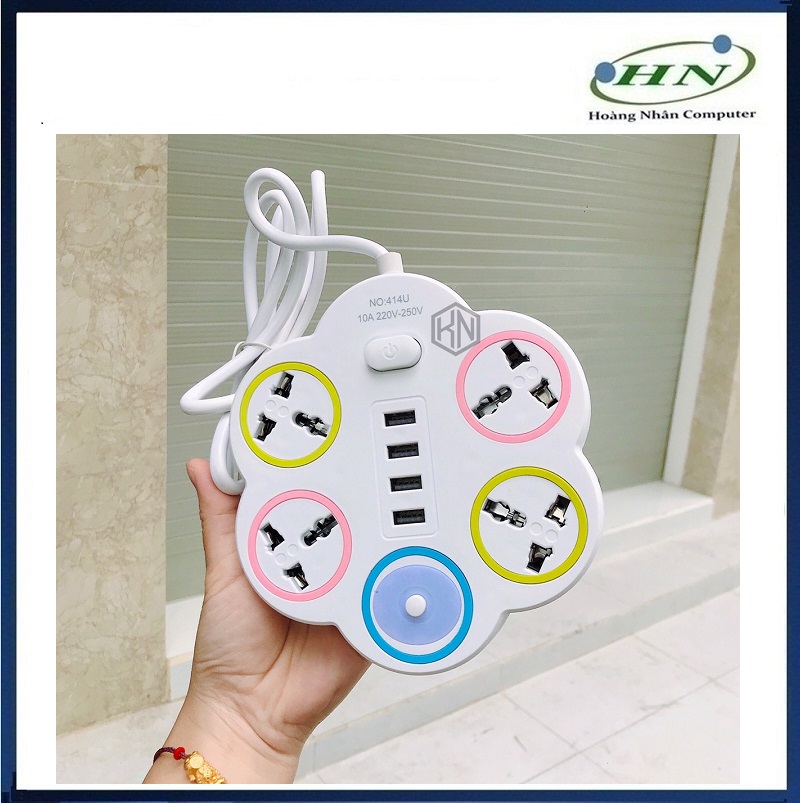 Ổ ĐIỆN ĐA NĂNG HÌNH HOA 4 CỔNG USB - HN
