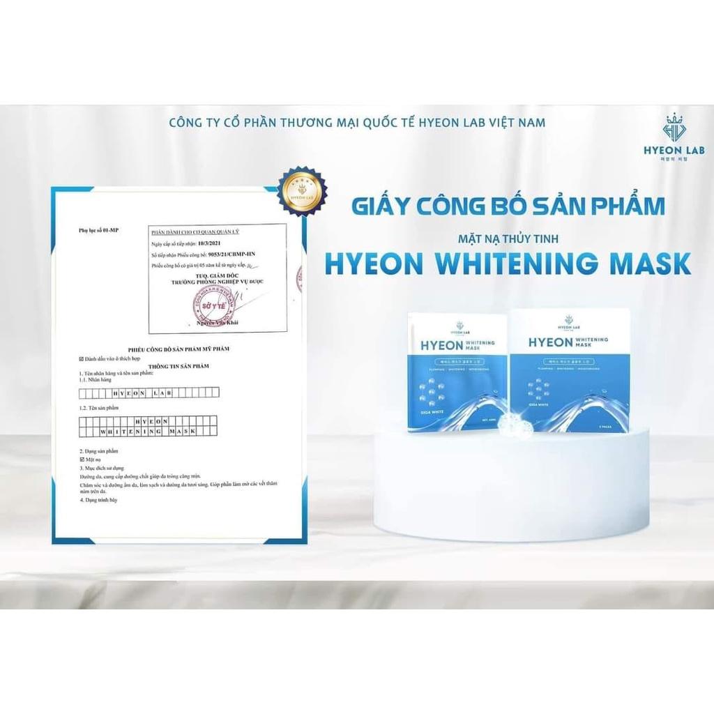 HYEON WHITENING MASK| Mặt nạ thủy tinh Hyeon Lab|Dưỡng da, cung cấp dưỡng chất giúp da căng, sáng mịn ,Cấp ẩm cho làn da