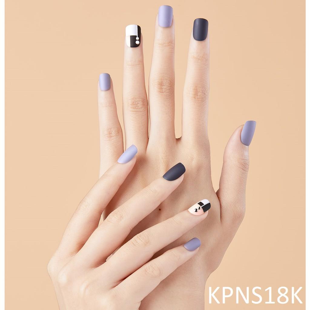 Bộ 30 Móng Tay Gel Tự Dán Press &amp; Go Kiss New York Nail Box - Deep Green Marble (KPNS18K)