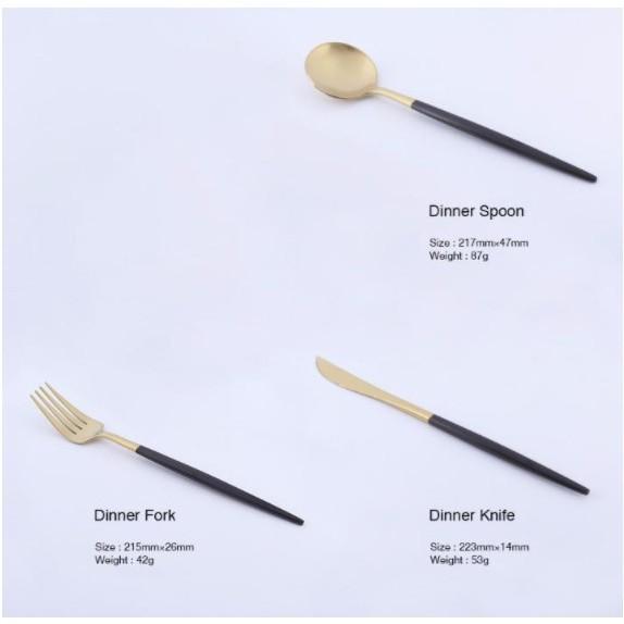Bộ 3 dụng cụ dao muỗng nĩa kèm khăn trải bàn cao cấp 2019