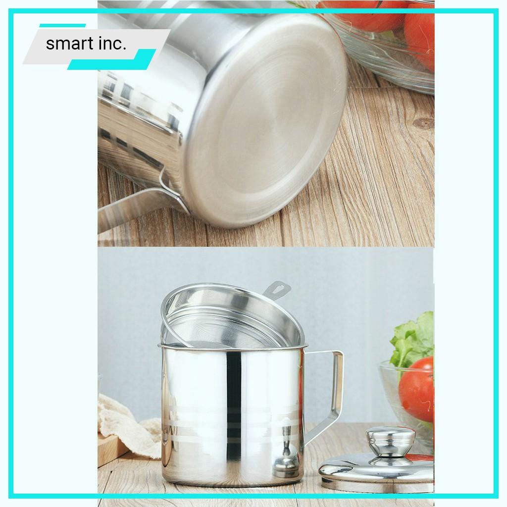 Bình Lọc Đựng Dầu Ăn Có Lưới Lọc Xả Bỏ Cặn Inox 304 Ca Hũ Lọc Đựng Dầu Chiên Lọc Cặn Dung Tích 1.2l Ca Lọc Cặn Dầu Ăn