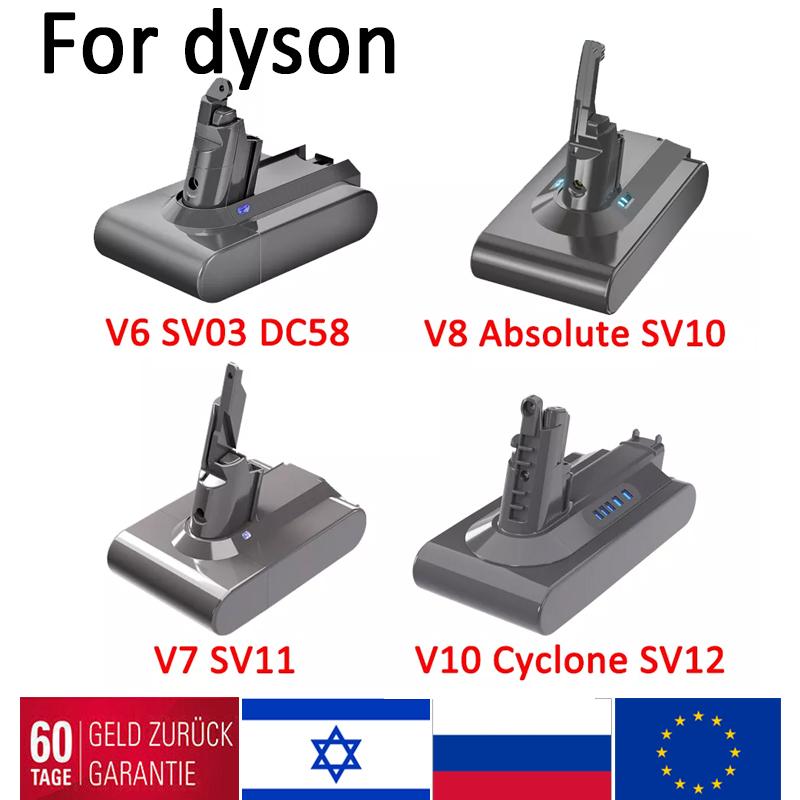 6000MAh Cho Dyson V6 V7 V8 V10 Sạc Bateria SV10 SV11 SV12 SV09 Pin Máy Hút Bụi DC58 Pin Dành Cho Pin Sony Cel Color: V10 6.0Ah