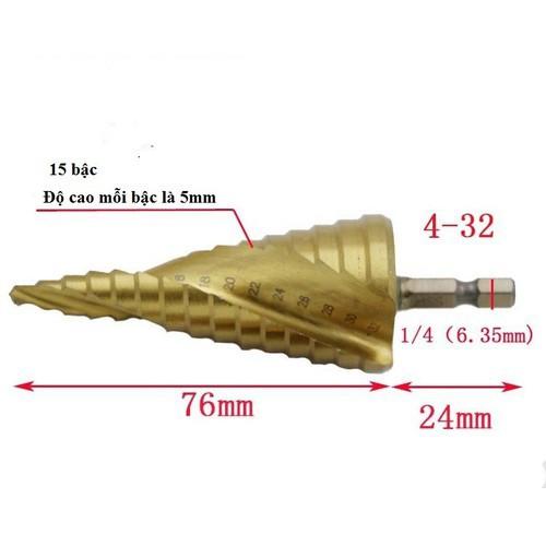 Bộ 3 Mũi Khoan Bước Từ 4-32mm Phủ Titanium; Bộ Khoan Tháp Xoắn; Bộ 3 mũi khoan tháp xoắn ốc