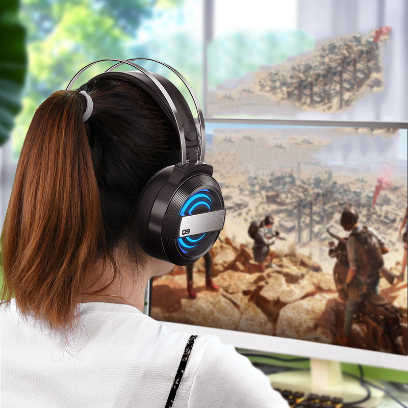 Tai nghe chụp tai máy tính ZTU Smart MC Q9 có đèn LED đổi màu, mic đàm thoại, headphone chơi game trên laptop, pc - Hàng Chính Hãng