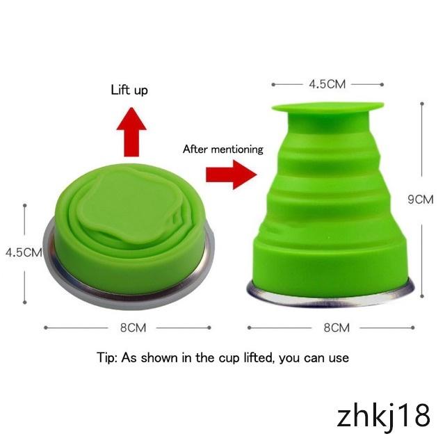 Cốc silicone Có Thể Thu Gọn Thiết Kế Nhỏ Gọn 6 Màu Tiện Dụng