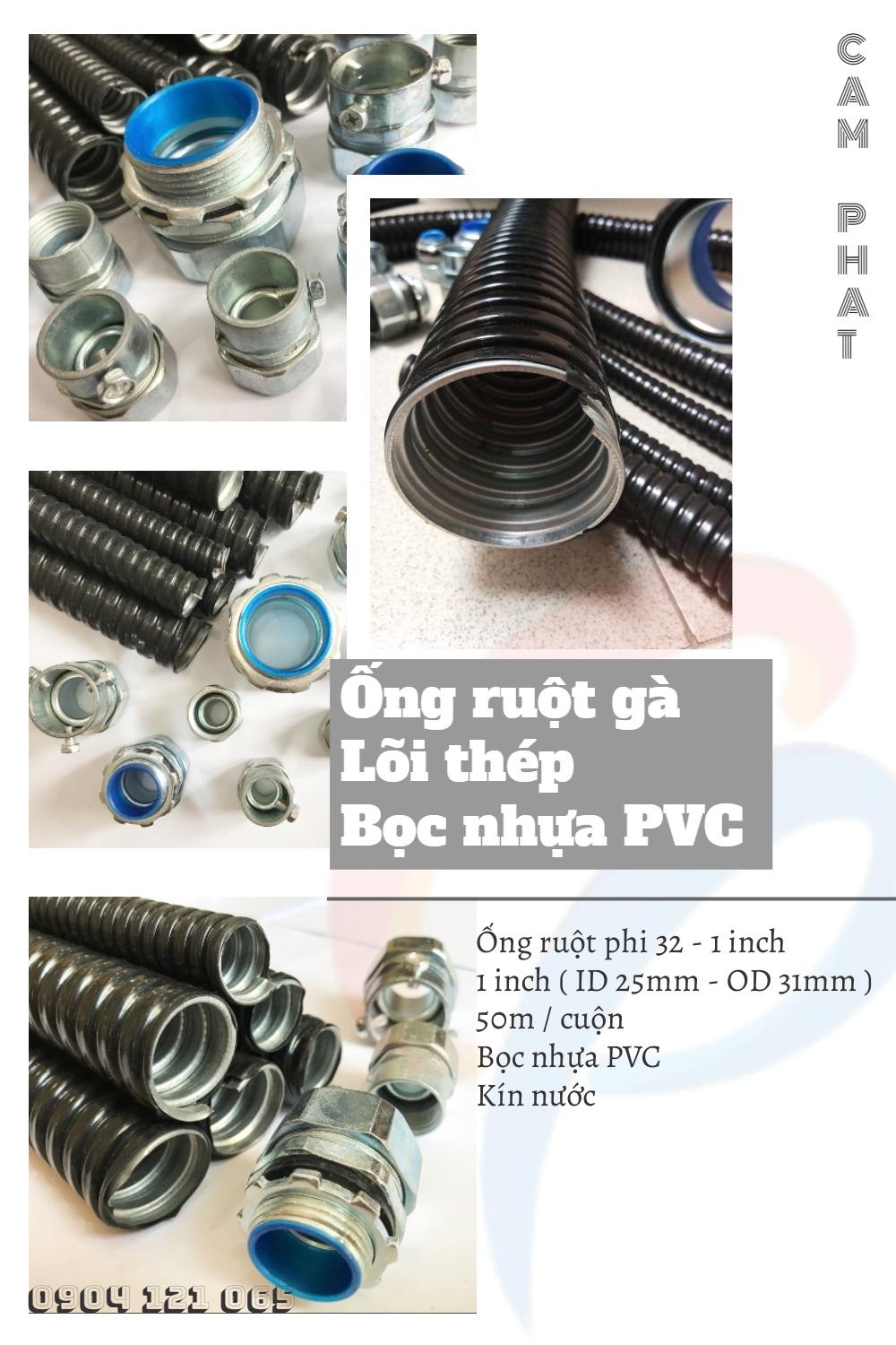 Ống ruột gà lõi thép  1 inch