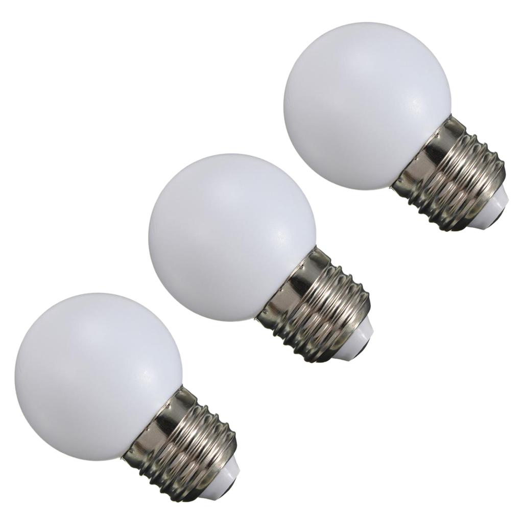 3 Piece E27 Screw Base 1W LED Golf Ball Light Bulb Globe Lamp for Holiday Party Decoration 220V -Warm White