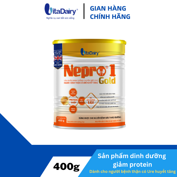 Sữa Nepro 1 Gold 400g dành cho người bệnh thận chưa chạy thận và kèm tiểu đường - VitaDairy