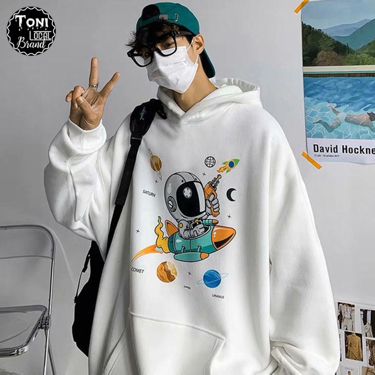 Áo Hoodie Local Brand ROCKET ASTRONAUT nỉ bông dày form rộng Unisex (HD3020L - Full Box - Kèm Video Ảnh Thật)