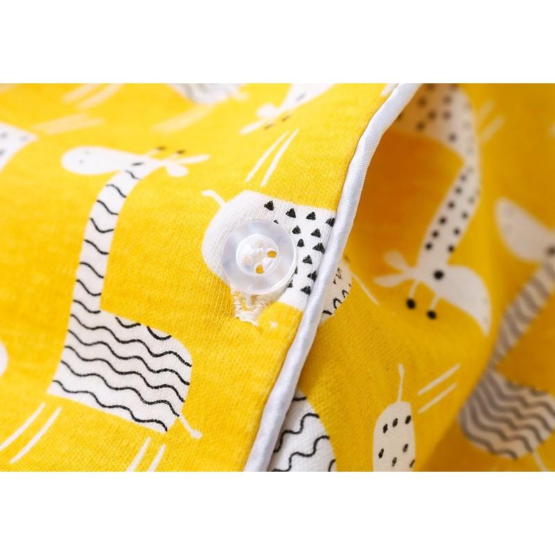 Bộ Pyjama thun cotton vàng họa tiết