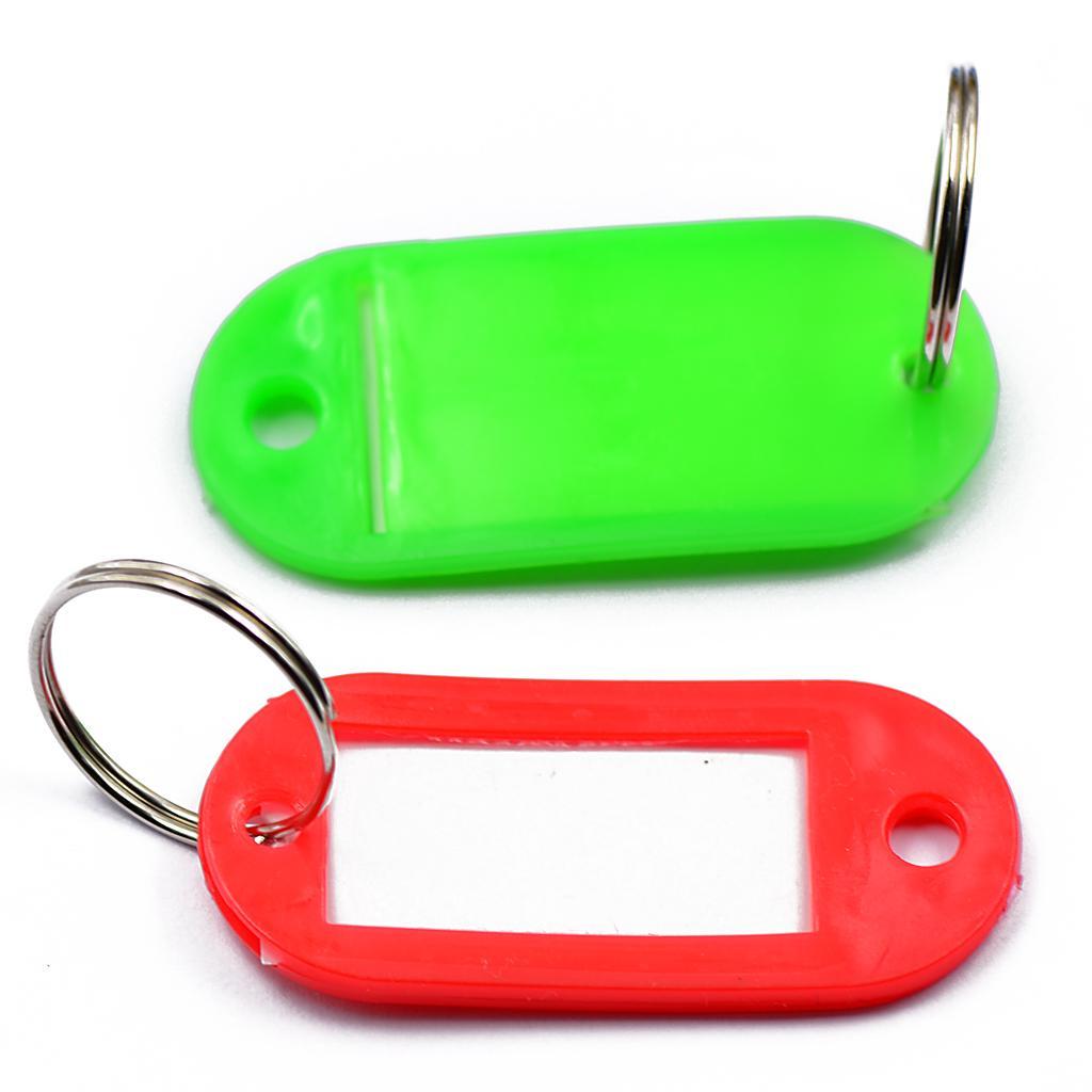 Pack of 10 Mixed Color Key ID Tag with Label Window and Key Ring Split Rings