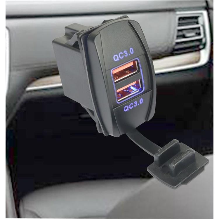 Tẩu Sạc Nhanh Qc3.0 Hai Cổng USB QC 12-24V Tích Hợp Đèn LED 5V Cho Xe Hơi