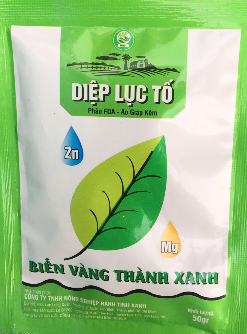 Sản phẩm vi lượng Áo Giáp Kẽm - Diệp lục tố - Biến vàng thành xanh gói 50gr