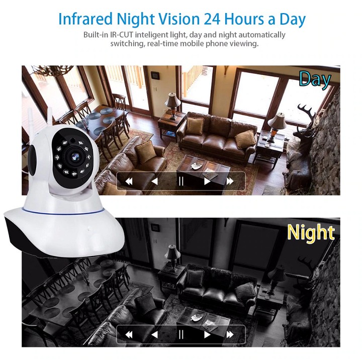 Camera Giám Sát WiFi IP Yoosee 3 ăng ten 8 LED Full HD Xem Rõ Ngày và Đêm - Hàng Chính Hãng