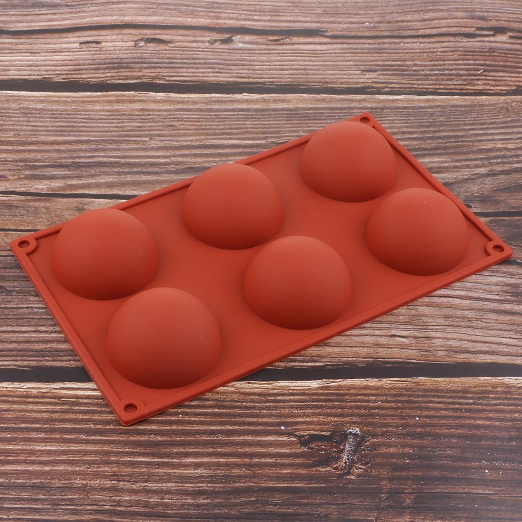 1Pcs Semicircle Silicone Mold Mould, 6 Holes Baking Chocolate Fondant Cake Decoration DIY Crafts, Food Use Grade Silicone Mold