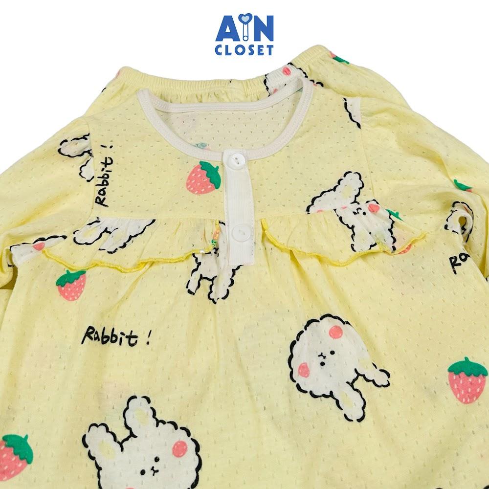 Bộ quần áo Dài bé gái họa tiết Thỏ Vàng Thun cotton - AICDBG8FNPRP - AIN Closet