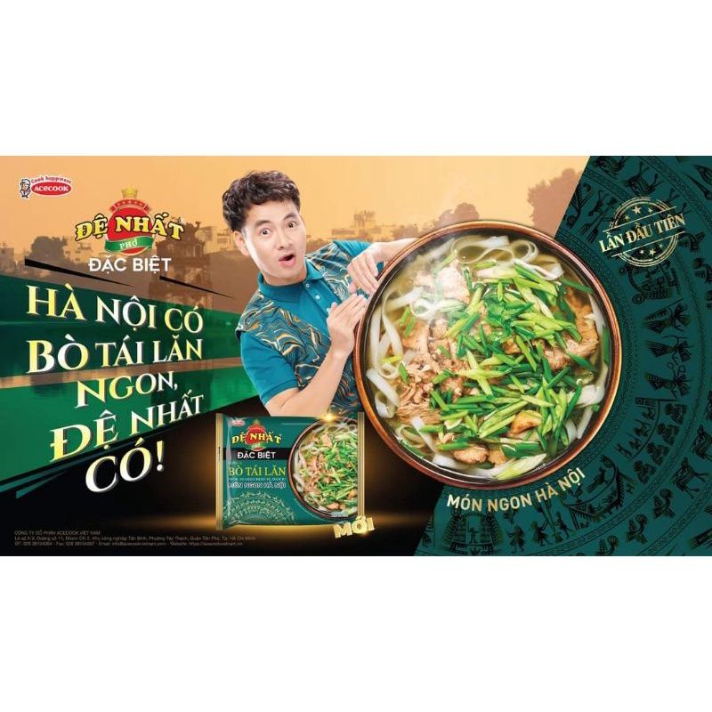 [ACECOOK] THÙNG 30 GÓI PHỞ BÒ TÁI LĂN ĐỆ NHẤT 68GRAM