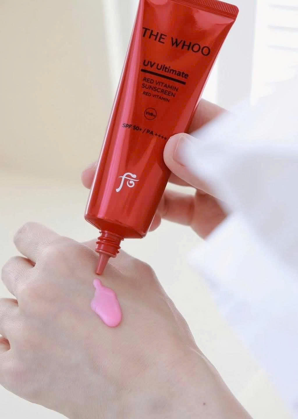 Set Tinh Chất Chống Nắng Chống Lão Hóa Làm Dịu Da The Whoo UV Ultimate Red Vitamin Suncreen SPF 50+/PA++++ 50ml