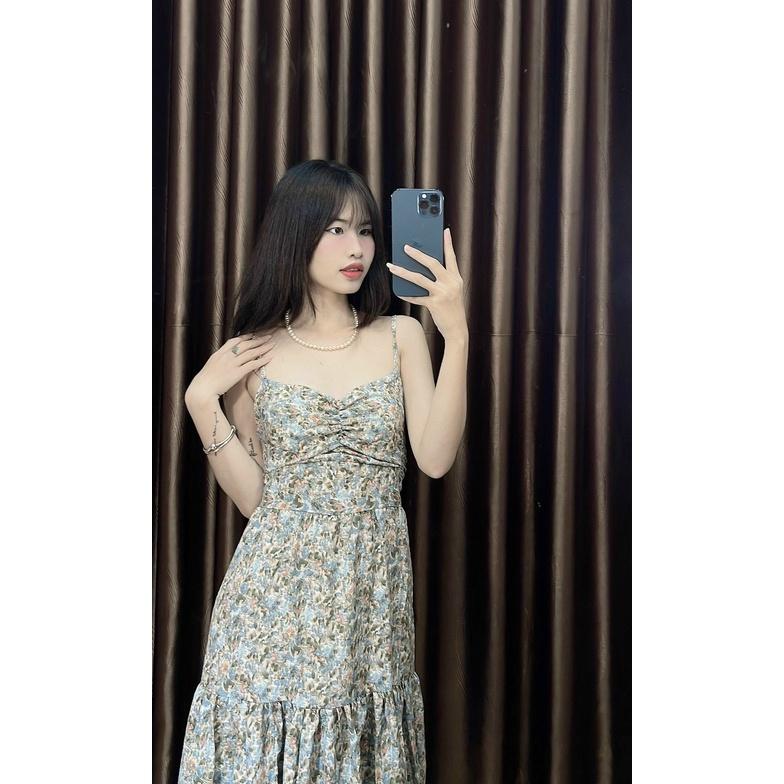 Đầm xòe maxi hoa lụa siêu xinh xắn tôn dáng sang chảnh cho các nàng