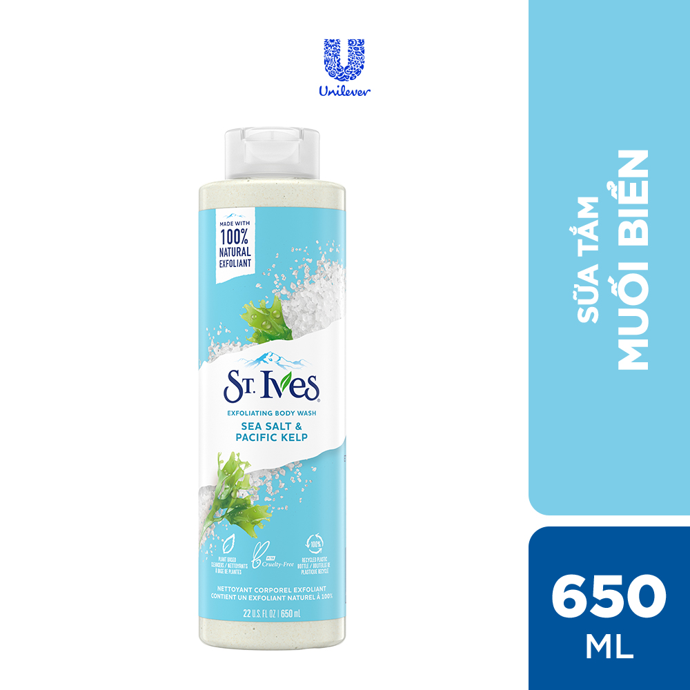 Combo 2 chai Sữa tắm dưỡng da St.Ives Muối biển 650ml