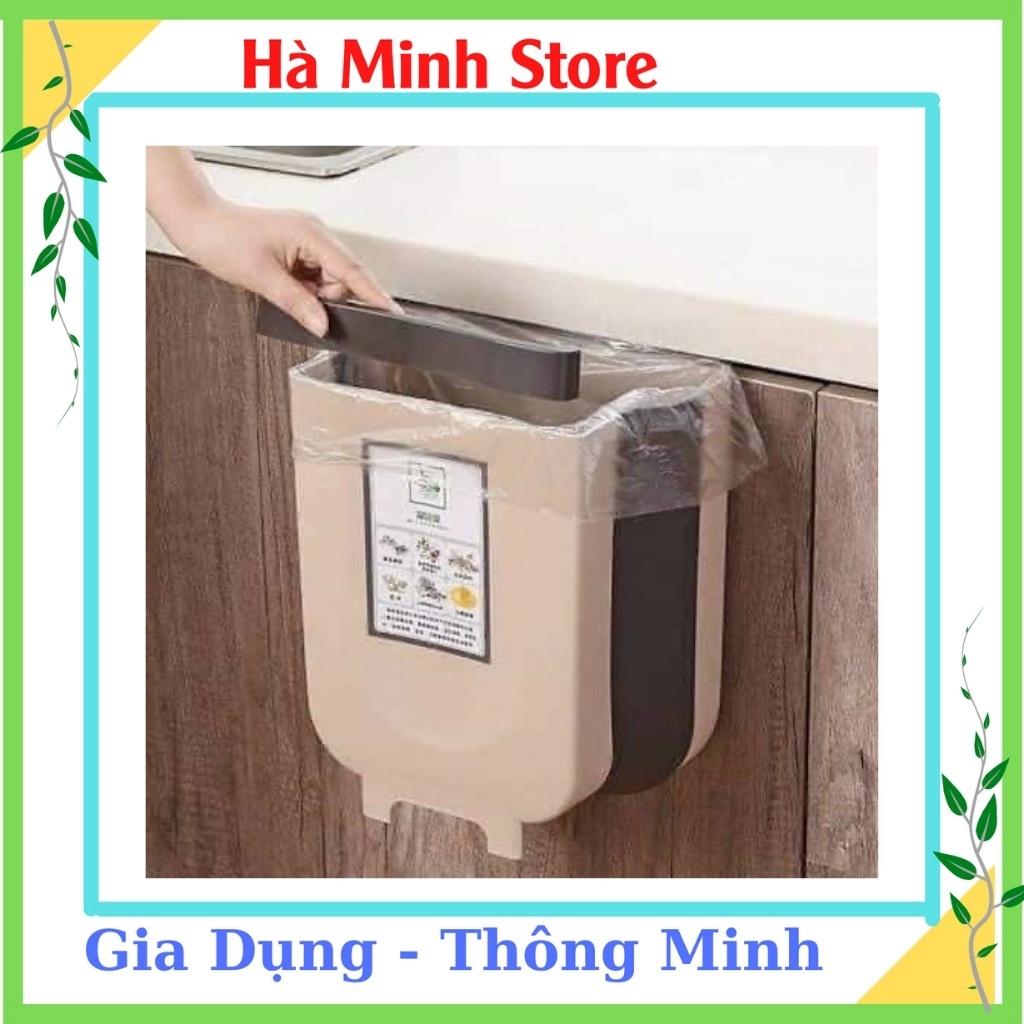 Thùng Rác Gấp Gọn Thông Minh Có Móc Cài, Treo Đươc Mọi Nơi - Thùng Rác Treo Tủ Bếp Có Thanh Gạt Tiện Lợi