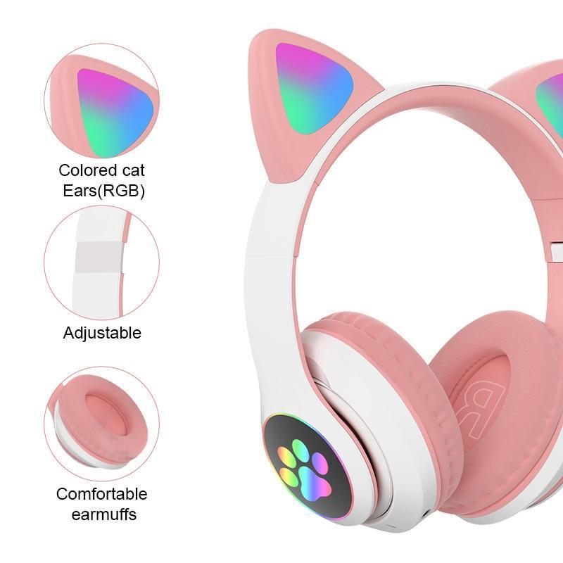 Tai Nghe Nhét Tai Bluetooth 5.0 Bass RGB Chống Tiếng Ồn Hỗ Trợ TF Kakasco Cho Người Lớn Và Trẻ Em