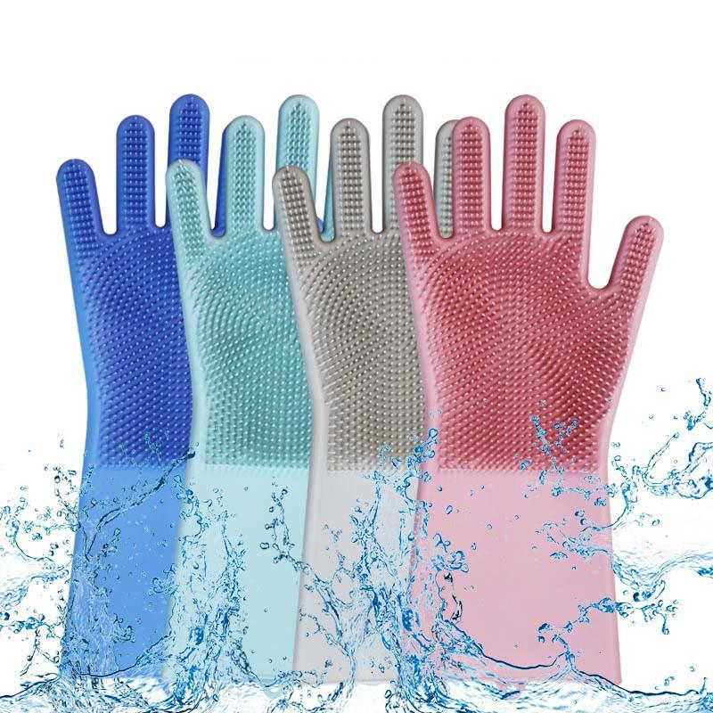 Găng Tay Rửa Chén Bát Silicon Đa Năng Kiêm Miếng Rửa Bát Tạo Bọt Siêu Bền