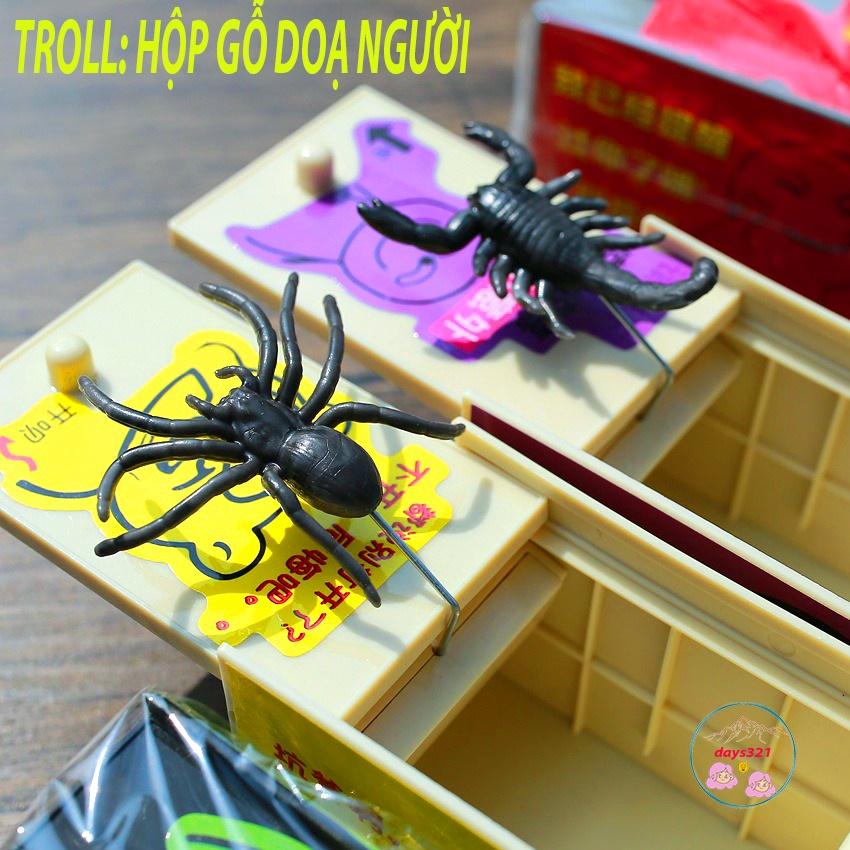 TROLL CỰC MẠNH Đồ Chơi Hộp Gỗ Doạ Người Mô Phỏng Nhện Con Sâu Con Bọ Cạp Đáng Sợ