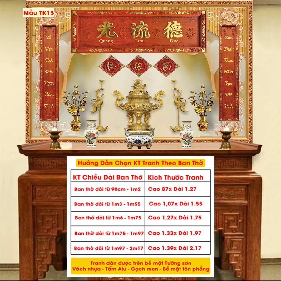 Tranh Lụa Dán Tường Phòng Thờ Cao Cấp 3 – In Sắc Nét – Tặng Keo Dán, Giá Tận Xưởng - Mẫu TK17