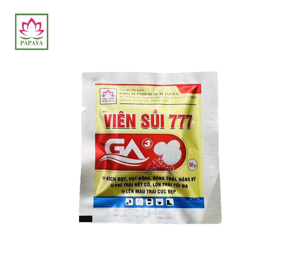 Phân bón vi lượng Papaya Viên Sủi 777 10gr Kích đọt - Phì trái hết cở - Lên màu cực đẹp