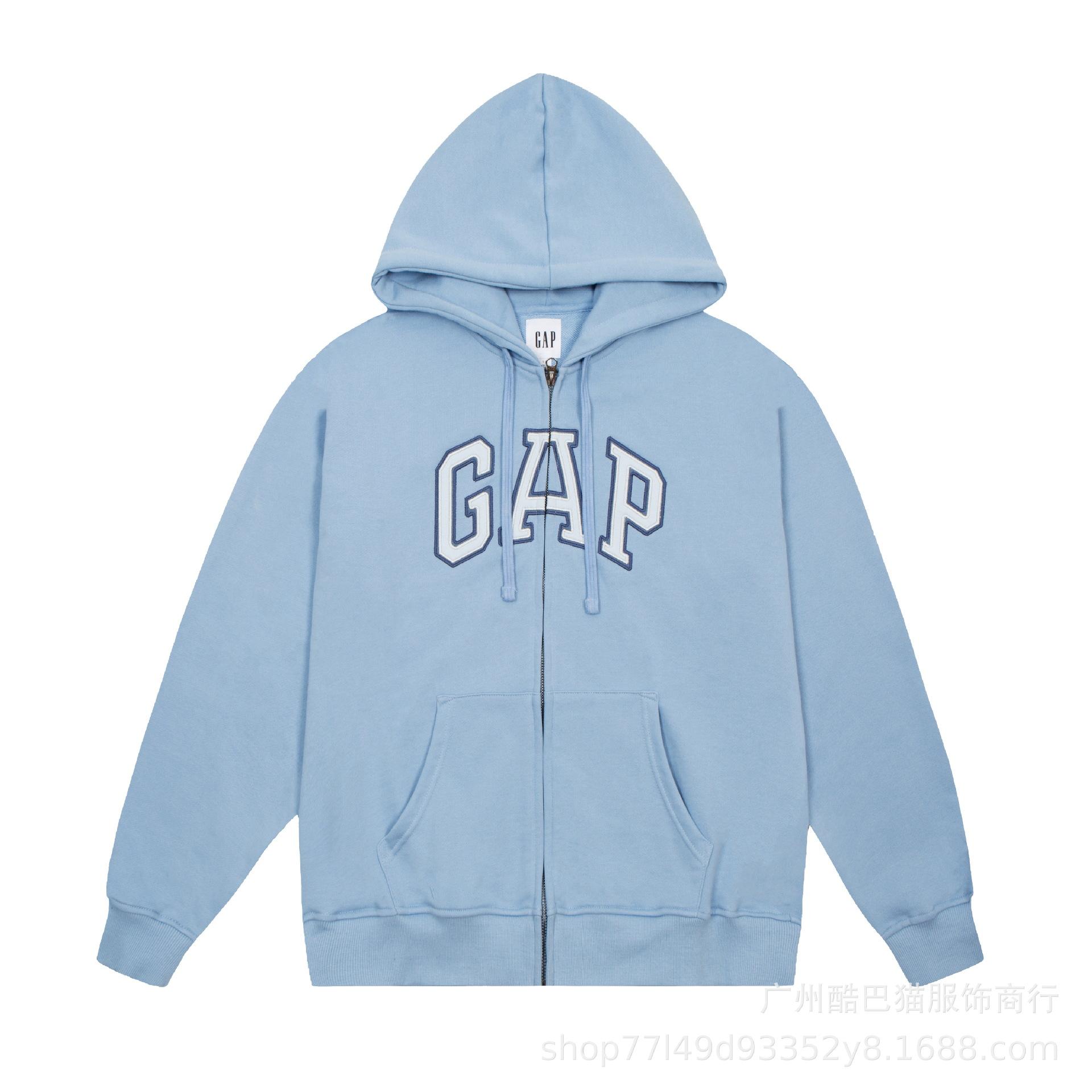 Phiên bản chính xác và thuận lợi nhất của mùa thu chữ Nhật Bản GP màu kem thêu nhiều màu áo len nam mỏng có mũ trùm đầu có khóa kéo ins