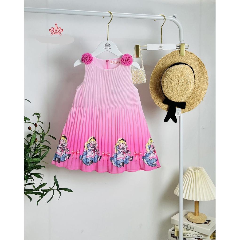 Đầm voan công chúa cho bé gái màu sắc cầu vồng mẫu mới nhất size 12-35kg hàng thiết kế cao cấp