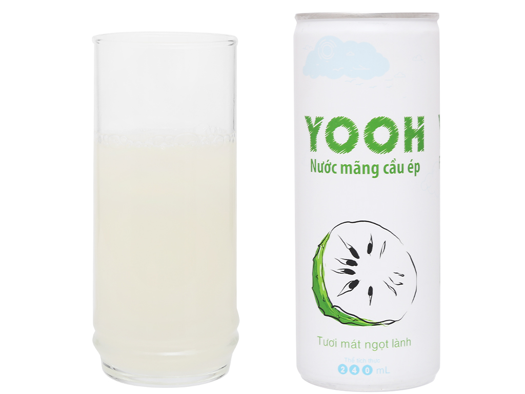 Thùng 24 lon Nước ép Mãng Cầu tươi YOOH Giàu Vitamin D & khoáng chất giải khát và bồi bổ cơ thể