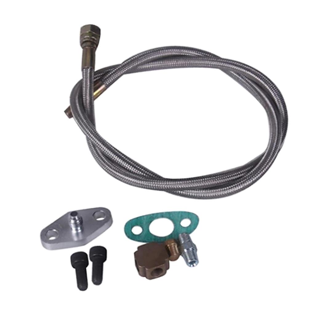 Aluminum Alloy Oil Feed Line Adapter Kit for Universal T3 Turbo Turbocharger